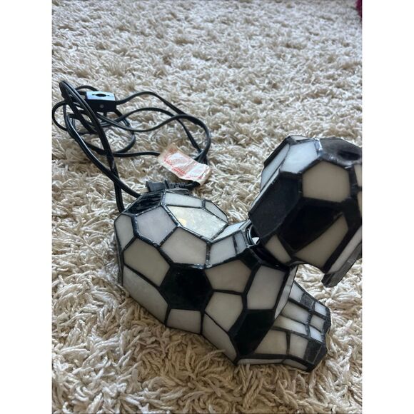 Tiffany’ Style Stained Glass Bobble Head Dalmatian Dog Puppy Night Light Lamp - Picture 6 of 12